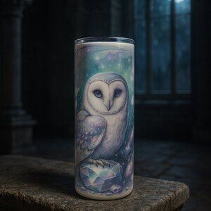 Enchanted Owl & Crystal Tumbler | 20 oz | Sublimated by The Crowing Hen ✨